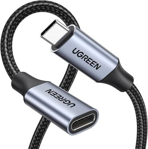 UGREEN USB C Male To Female Cord 0.45M, Braided Type-C Extension Cable 10Gbps Data Transfer - US372 30205