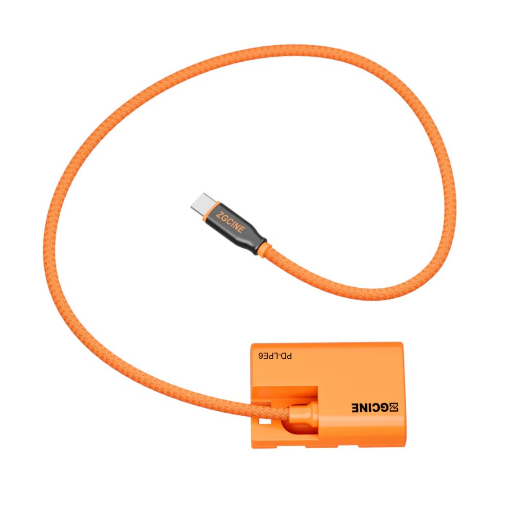 ZGCINE USB-C PD to LPE6 Dummy Battery Cable (braided wire)
