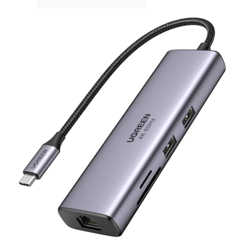 UGREEN CM512 15599 7-in-1 USB-C Docking Station- USB-C to 2*USB3.0/HDMI/VGA/RJ45/SD&TF/100W PD port Converter