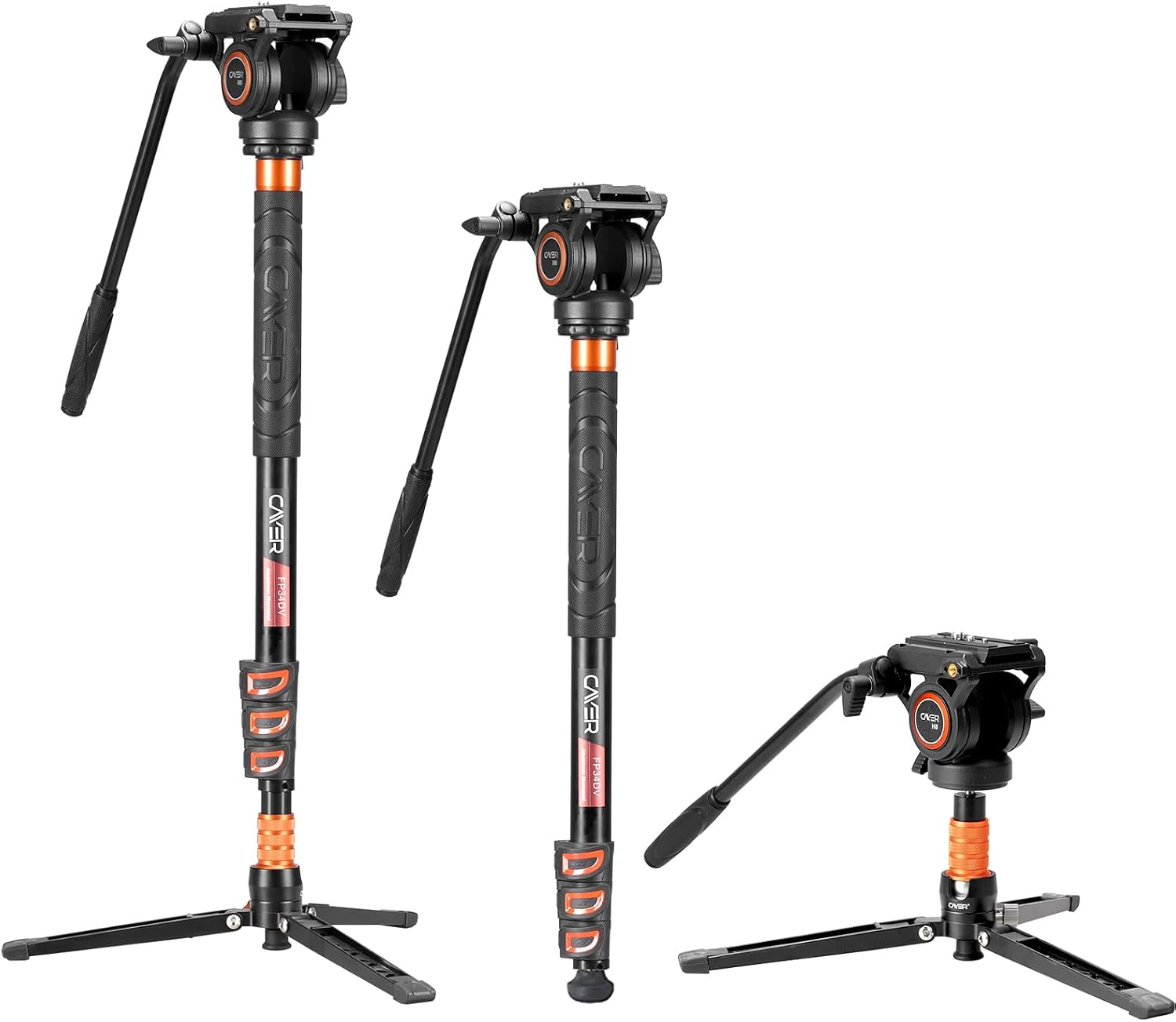 Cayer Aluminum Video Monopod with H6 Fluid Head
