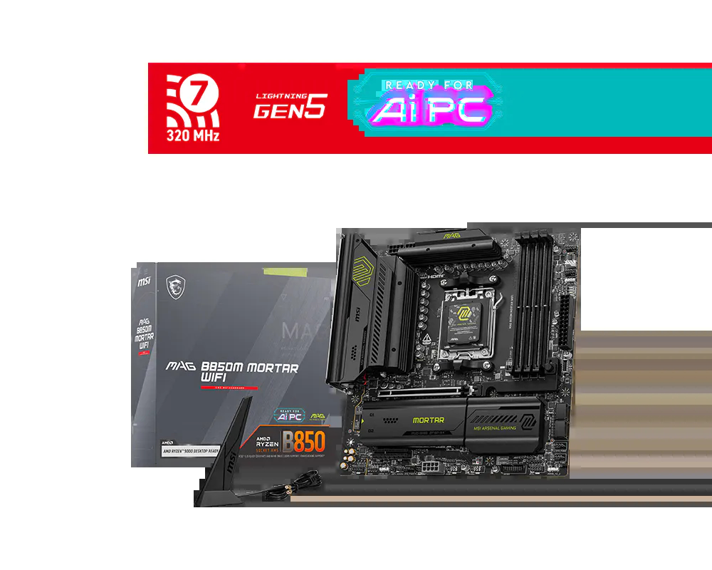 MSI MAG B850M MORTAR WIFI Gaming Desktop Motherboard