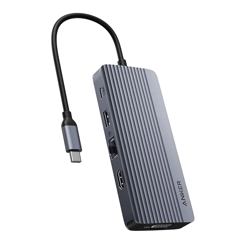 Anker USB-C Hub (10-in-1, Dual Display) – A83C2HA1 – Gray