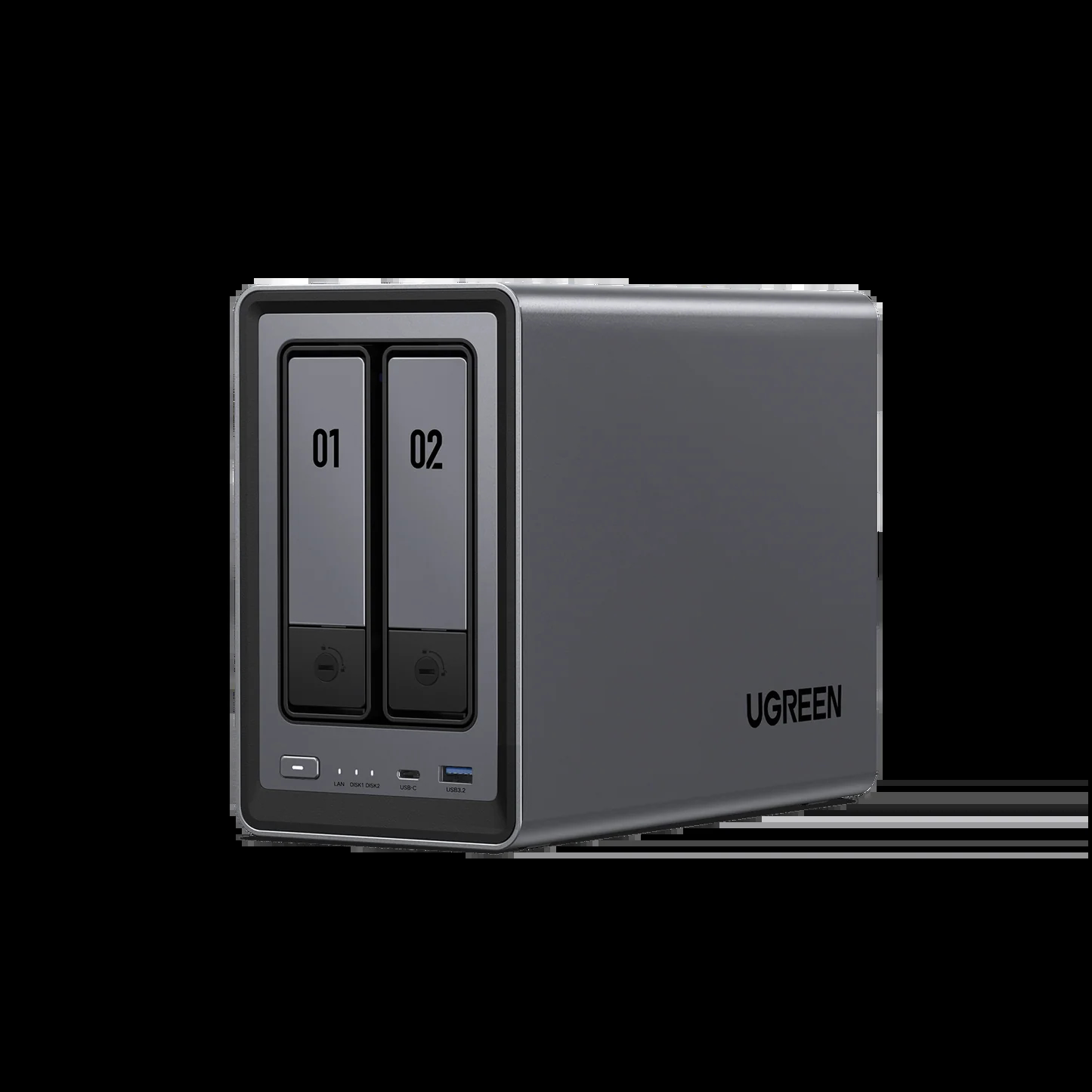 UGREEN CM670 NAS DXP2800 25396 2-Bay Desktop NASync Intel N100 Quad-core CPU, 8GB DDR5 RAM, 32GB eMMC Storage, 2.5GbE, 2X M.2 NVMe Slots, 4K HDMI, Network Attached Storage (Diskless)