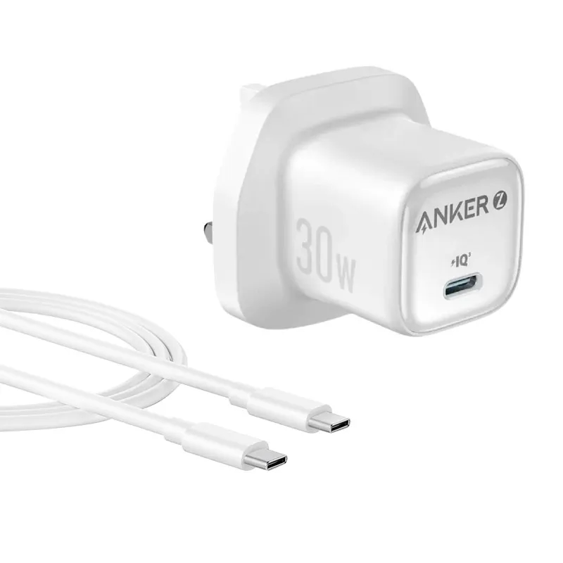 Anker Zolo Charger (30W, PD 3.0, with 1m USB-C to USB-C Cable) – B2698K21 – White