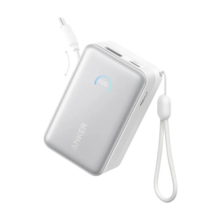 Anker Nano Power Bank (10K, 45W, Built-In Retractable USB-C Cable) – A1638H21
