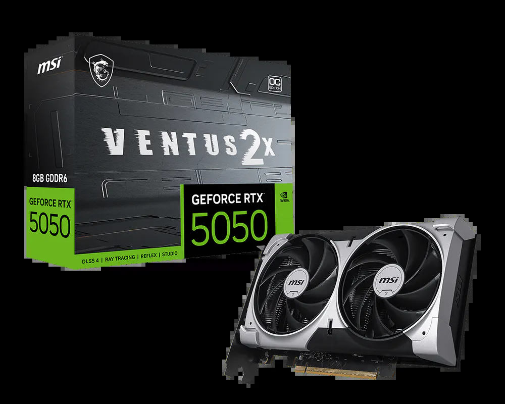 MSI GeForce RTX™ 5050 8GB VENTUS 2X OC Desktop Graphics Card