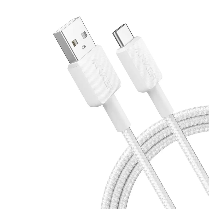 Anker 322 USB-A to USB-C 15W Cable (6ft) Nylon Braided – A81H6H21 – White